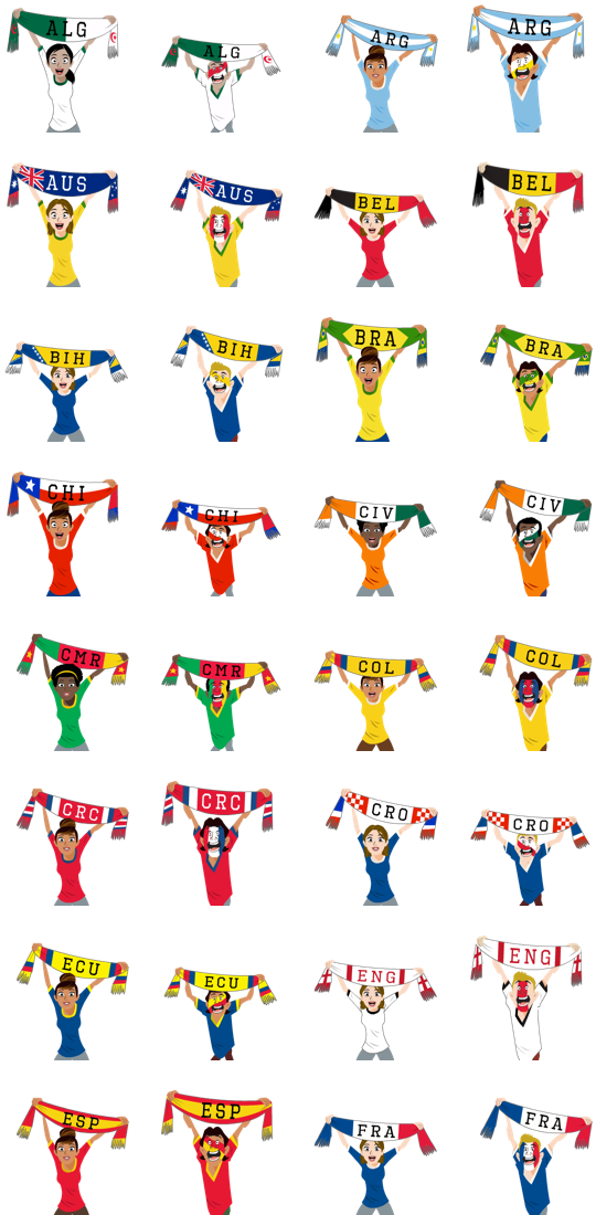 Football Scarves (A-F) Facebook Sticker