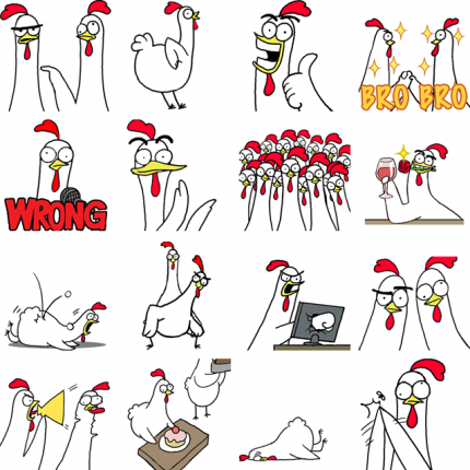 Chicken Bro Facebook Stickers