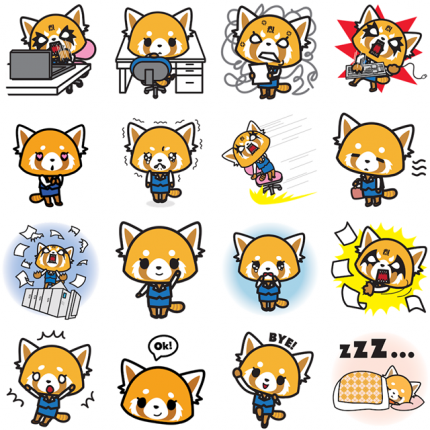 Aggretsuko Facebook Sticker