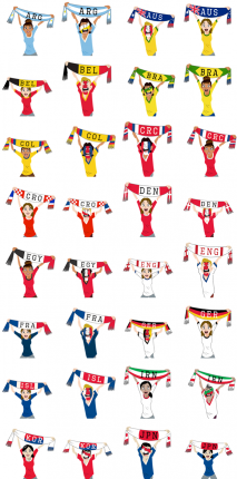 Football Scarves 2018 (A-M) Facebook Stickers