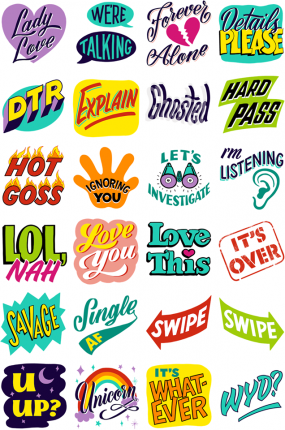 Modern Love Facebook Stickers