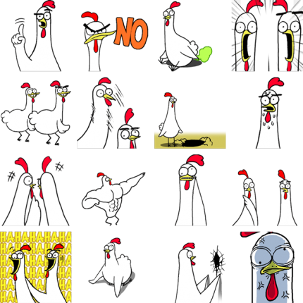 Fiery Chicken Bro Facebook Stickers